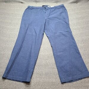 Liz Claiborne Wide Leg Pants Womens PXXL Indigo New Blue Drawstring